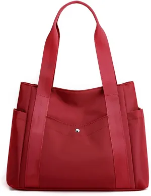 Women Tote Shoulder Handbag Water resistant Nylon Hobo Purse Multi Pocket Top Handle Shopper Shoulder Bag