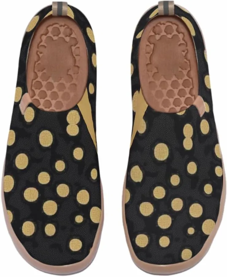Women's Art Painted Travel Shoes Slip On Casual Knit Loafers Lightweight Comfort Fashion Sneaker Flowers