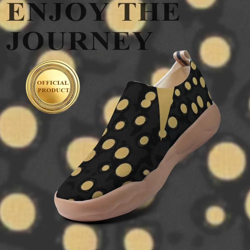 Women's Art Painted Travel Shoes Slip On Casual Knit Loafers Lightweight Comfort Fashion Sneaker Flowers