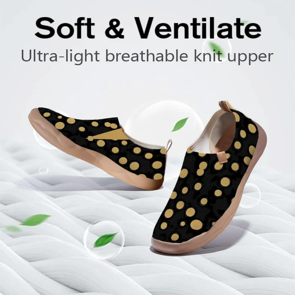 Women's Art Painted Travel Shoes Slip On Casual Knit Loafers Lightweight Comfort Fashion Sneaker Flowers