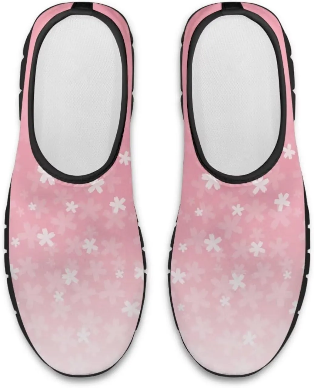Womens Athletic Shoes Flowers Print Sports Shoes Slip-on Air Mesh Lightweight Sneakers Running Flats