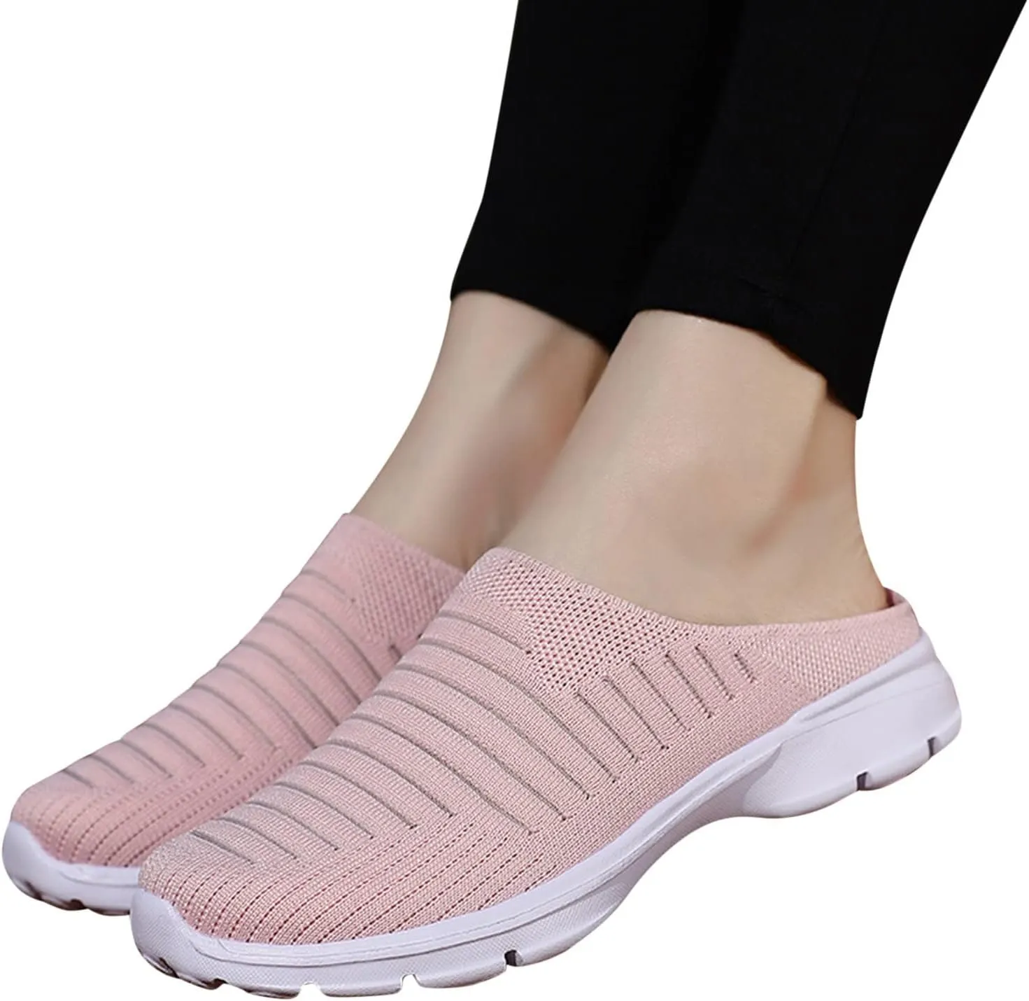 Womens Backless Sneakers Mesh Slip-on Mule Shoes Tennis Shoes Womens High Top Casual Shoes Women Shoes Sneakers Slip On Tennis Shoe Loafers Casual Slip On