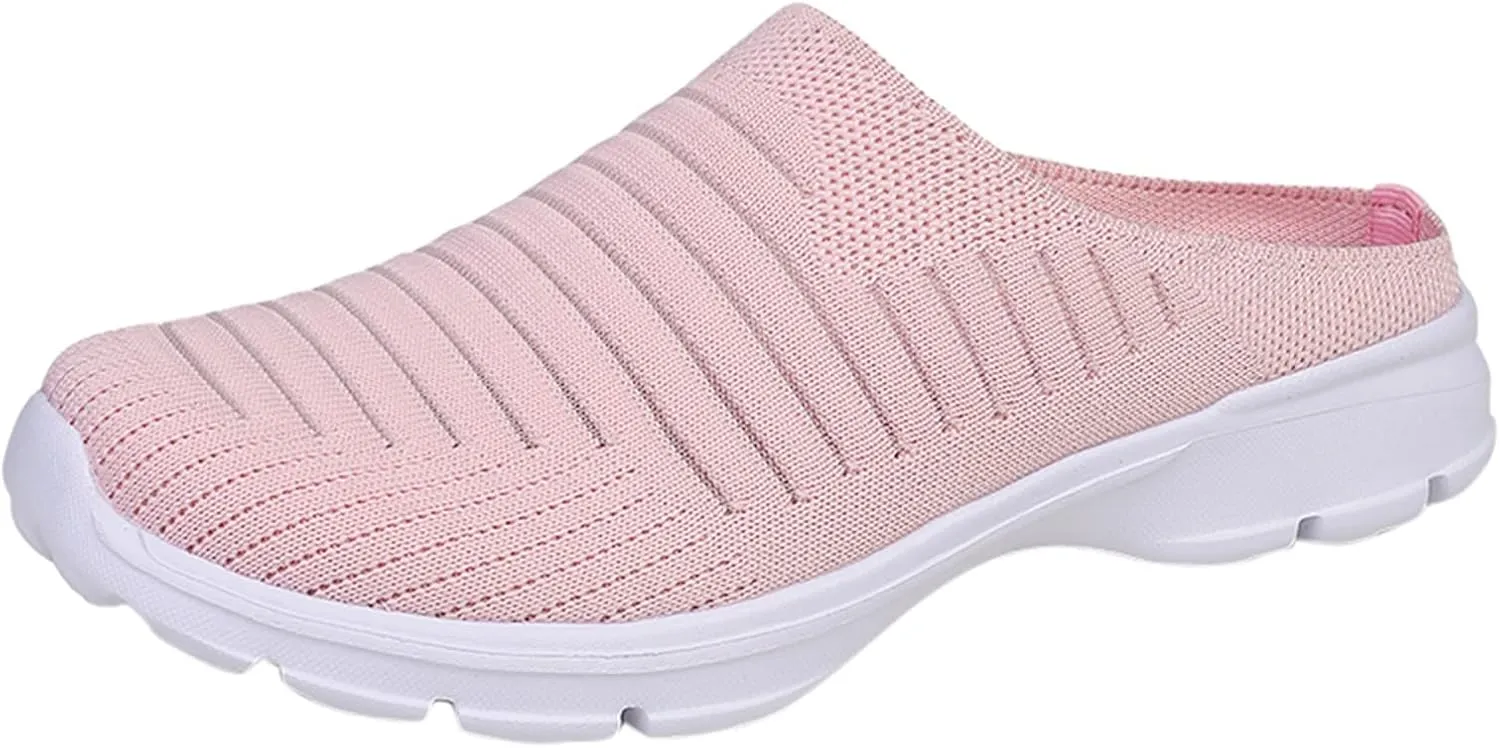 Womens Backless Sneakers Mesh Slip-on Mule Shoes Tennis Shoes Womens High Top Casual Shoes Women Shoes Sneakers Slip On Tennis Shoe Loafers Casual Slip On