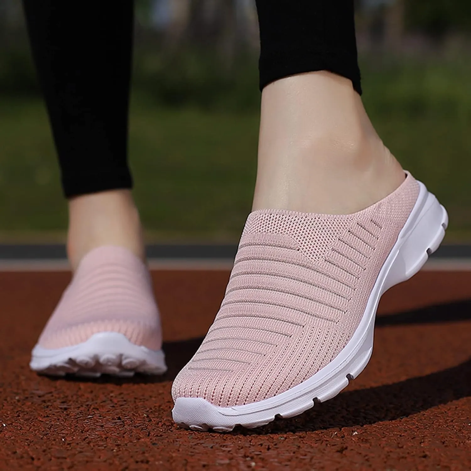 Womens Backless Sneakers Mesh Slip-on Mule Shoes Tennis Shoes Womens High Top Casual Shoes Women Shoes Sneakers Slip On Tennis Shoe Loafers Casual Slip On