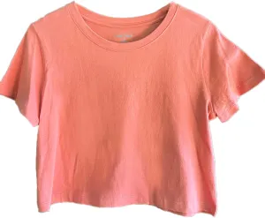 Women's Boxy Crop Top Round Neck Short Sleeve Casual 100% Cotton Cropped Tee T-Shirt