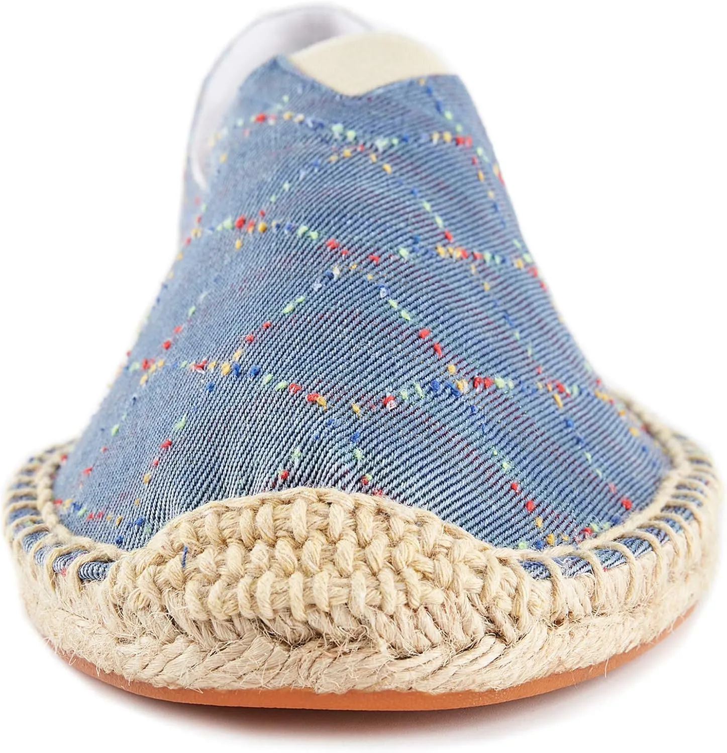 Women's Breathable Canvas Stripe Slip on Flat Espadrilles