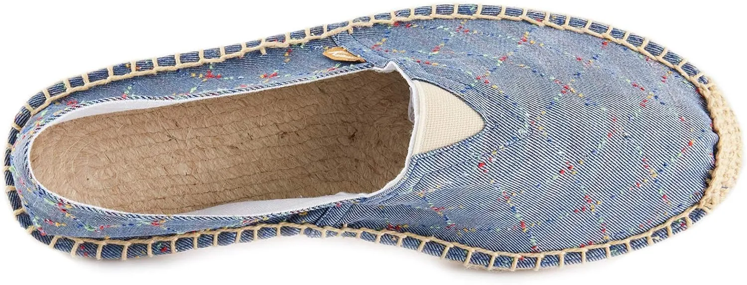 Women's Breathable Canvas Stripe Slip on Flat Espadrilles