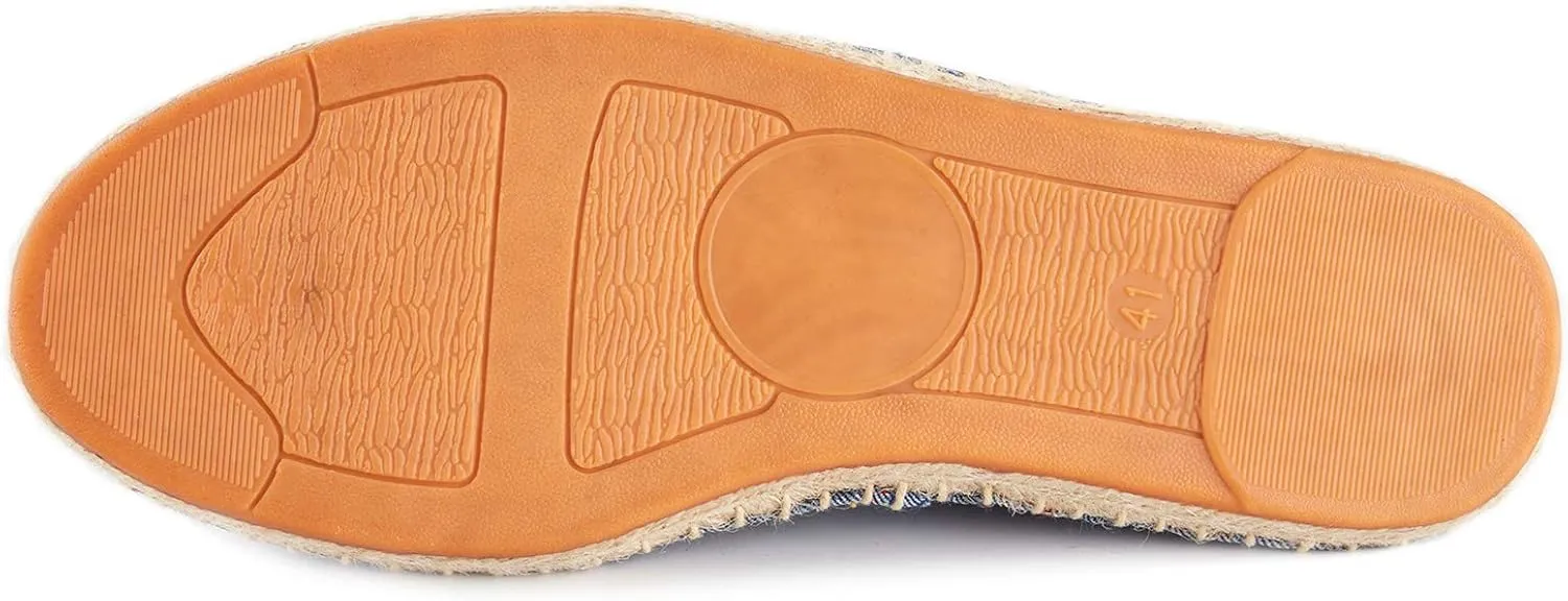 Women's Breathable Canvas Stripe Slip on Flat Espadrilles