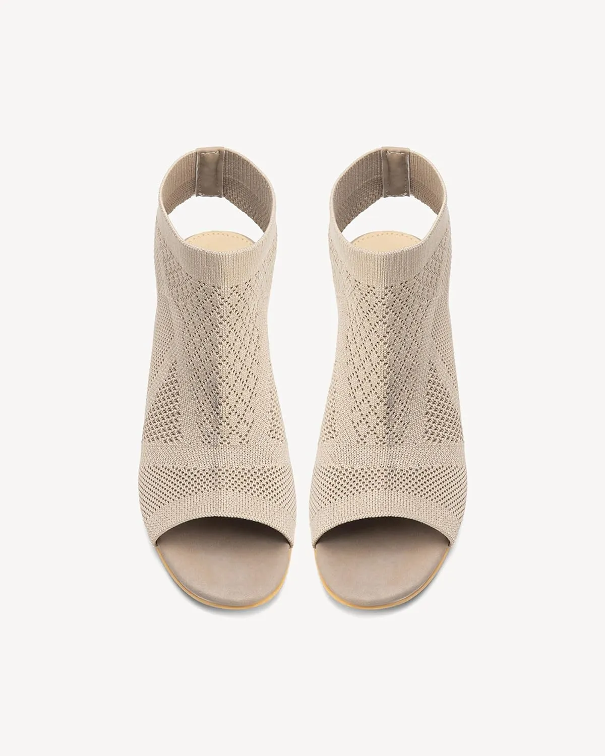 Women's Breathable Mesh Heeled Sandals - Chunky Open-Toe Slip-Ons for Summer & Casual Wear