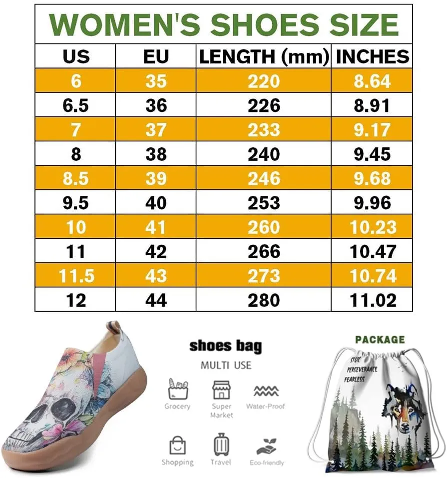 Women's Casual Loafers Slip On Ladies Flower Painted Walking Comfortable Lightweight Travel Shoes Knitted Mesh