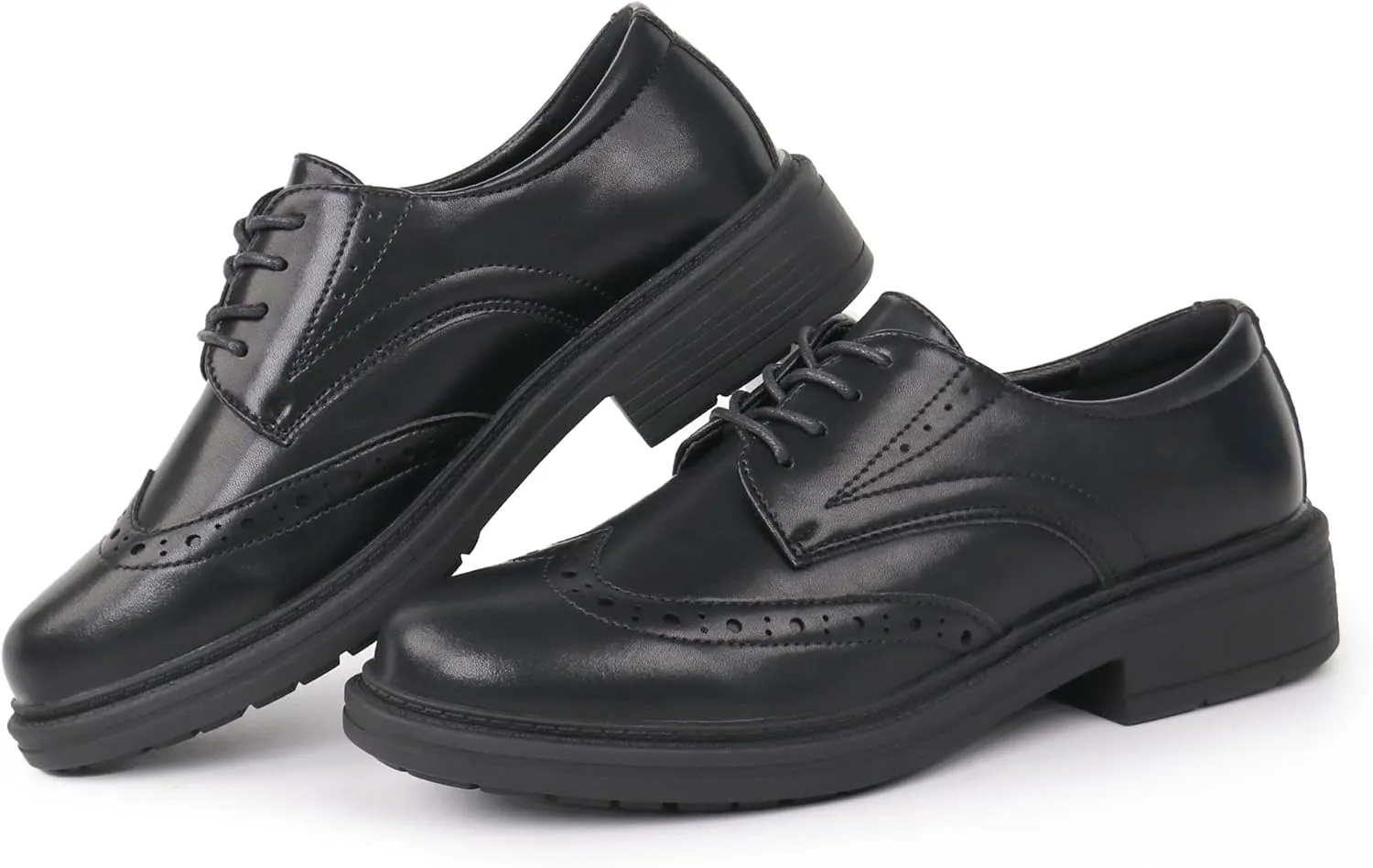 Women's Classic Oxford Flat Lace Up Business Formal Retro Wingtip Brogue Dress Shoes