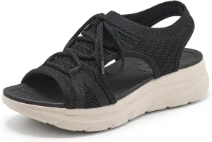 Women's Comfortable Walking Sandal Lightweight Cushioned Hiking Sandals Platform Shoes for Women Slingback Woven With Straps Sandals