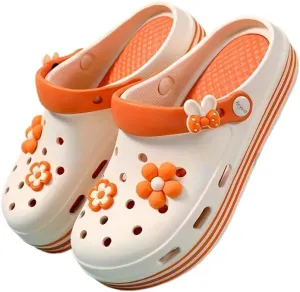 Women's EVA Cartoon DIY Clogs, Soft Sole Platform Closed Toe Garden Clogs, Breathable Comfort Beach Clogs