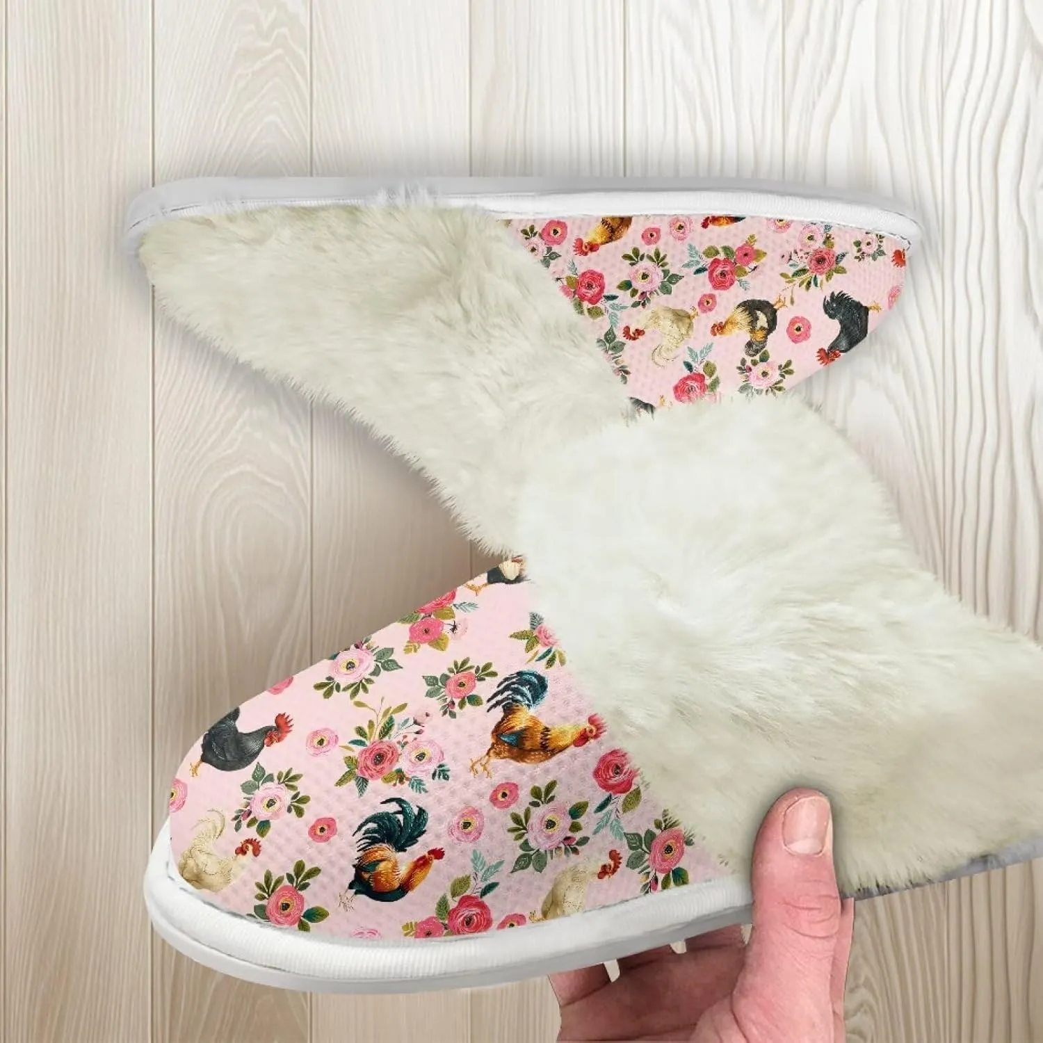 Women's Flannel Lined Slippers Fluffy House Shoes Furry Cozy Home Bedroom Comfy Winter Cute Warm Shoes
