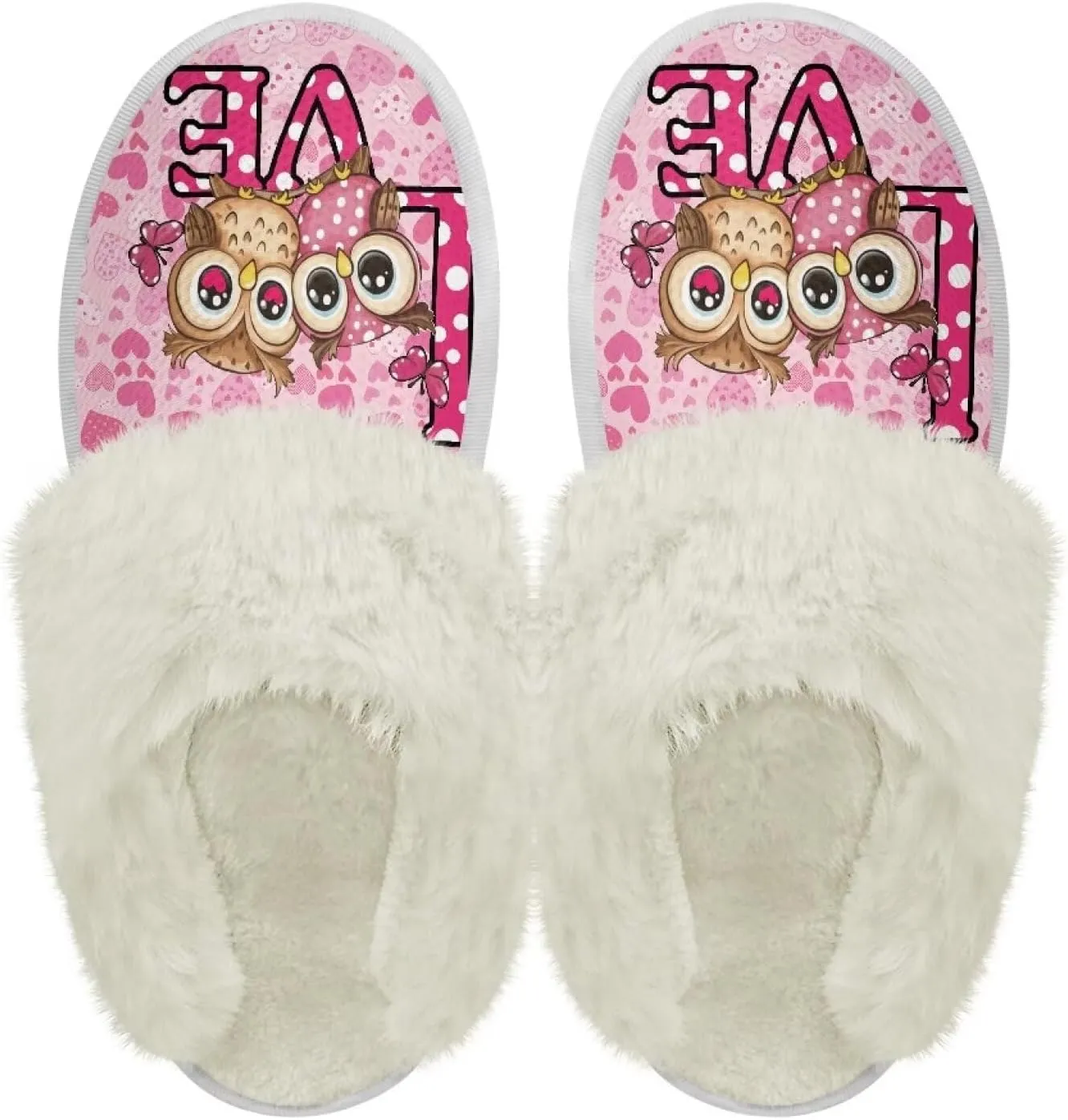 Women's Flannel Lined Slippers Fluffy House Shoes Furry Cozy Home Bedroom Comfy Winter Cute Warm Shoes