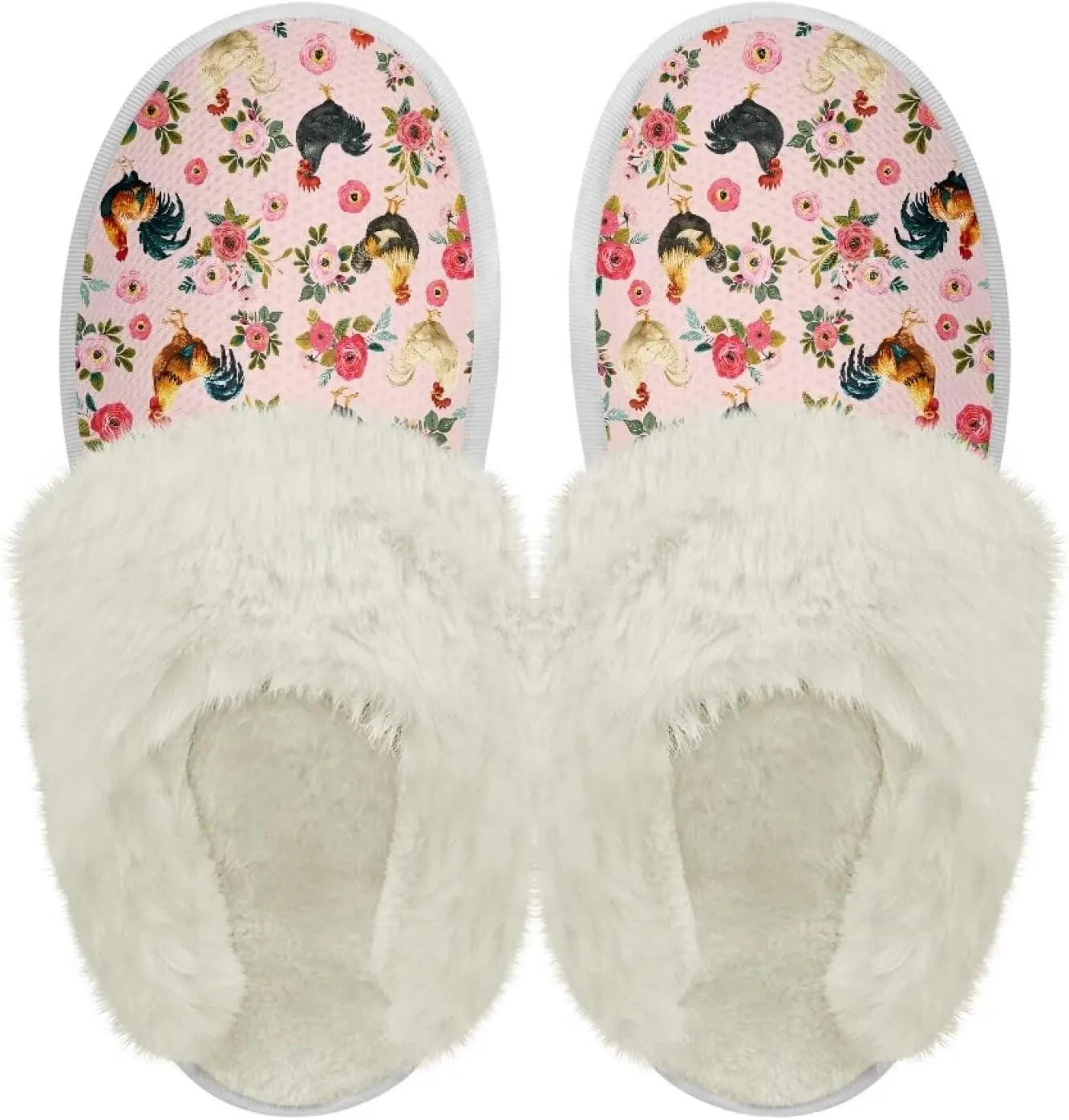 Women's Flannel Lined Slippers Fluffy House Shoes Furry Cozy Home Bedroom Comfy Winter Cute Warm Shoes