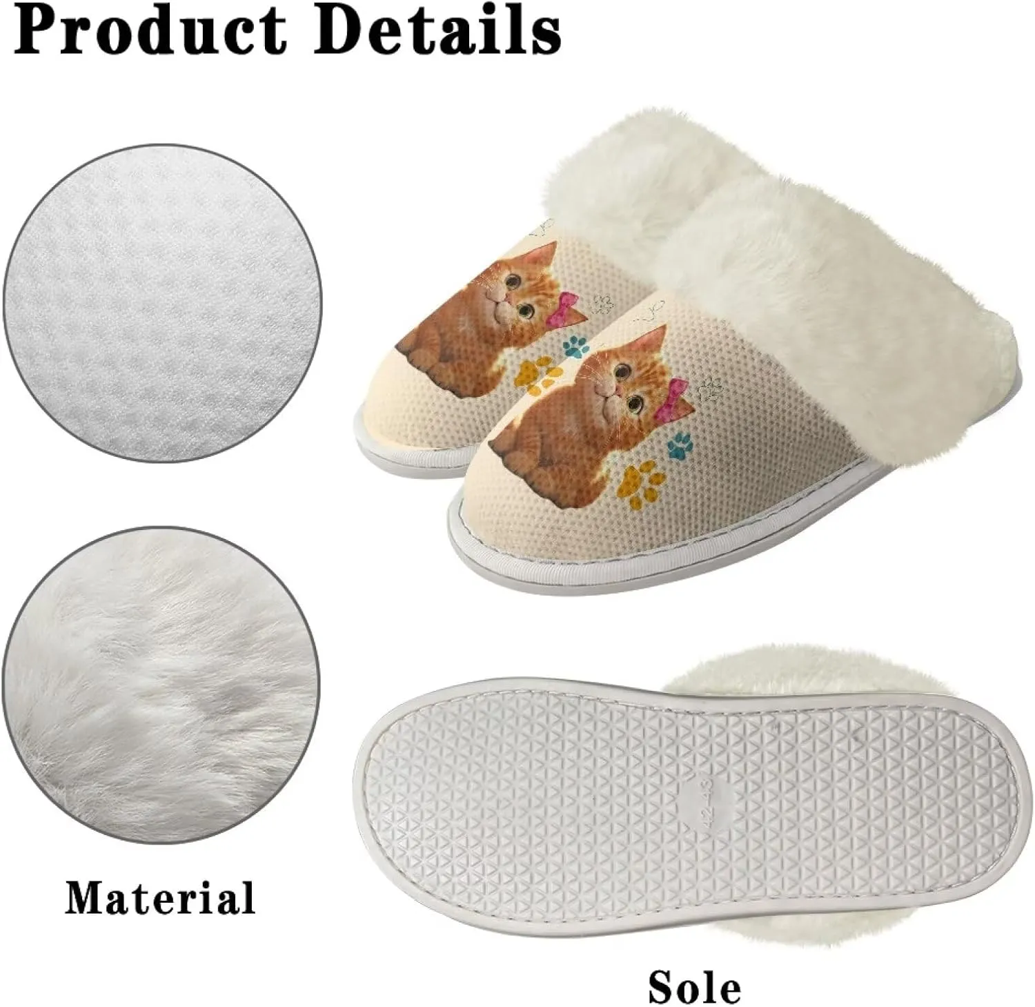 Womens Fluffy House Slippers for Winter Warm Comfy Bedroom Slippers Women Non Slip Size 5-13