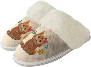 Womens Fluffy House Slippers for Winter Warm Comfy Bedroom Slippers Women Non Slip Size 5-13