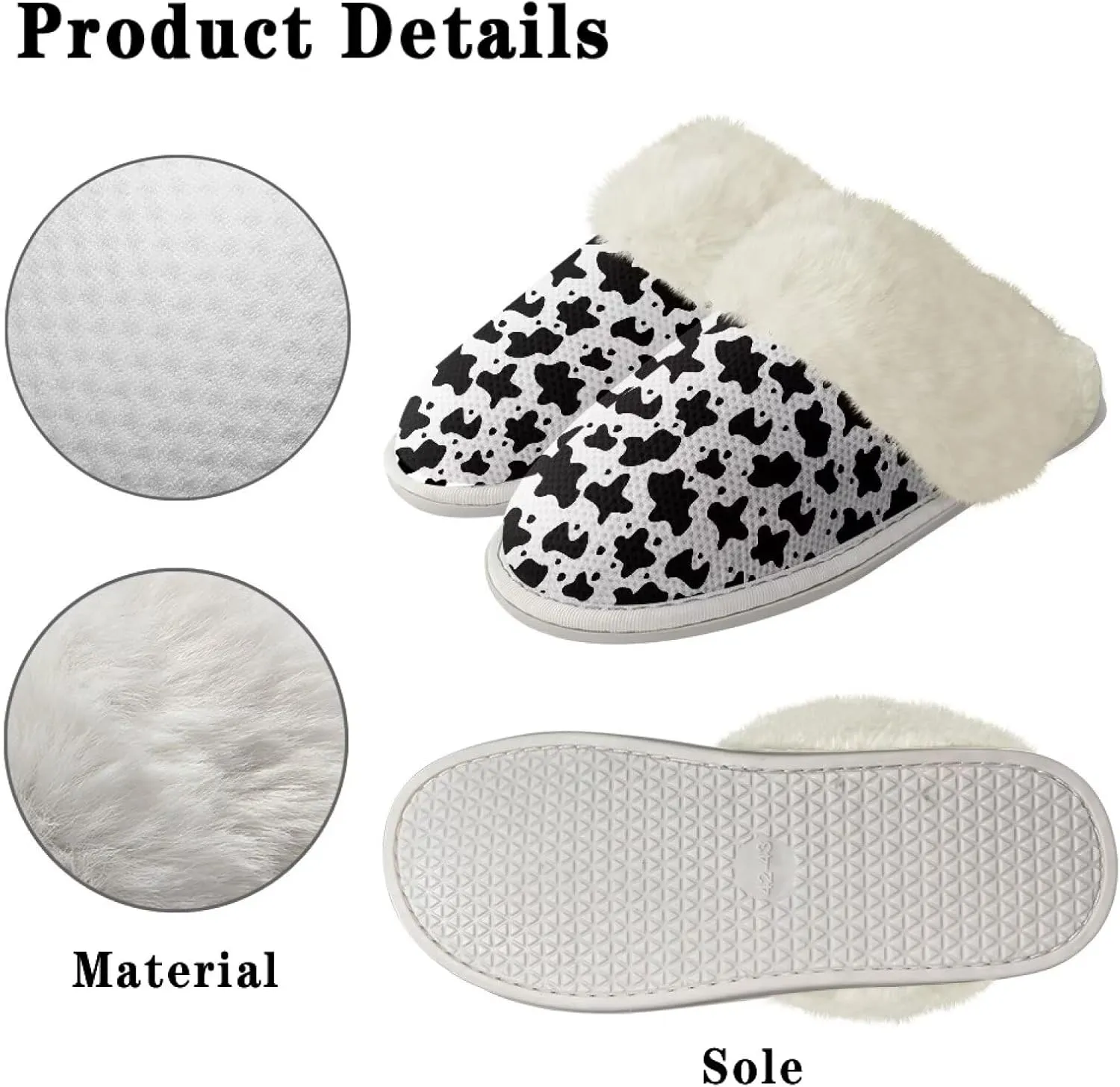 Womens Fluffy House Slippers for Winter Warm Comfy Bedroom Slippers Women Non Slip Size 5-13