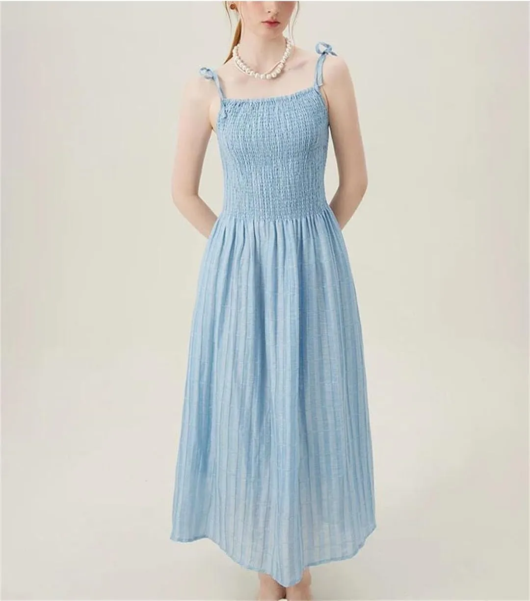 Women's French Long Suspender Casual Fashion Slim Dress