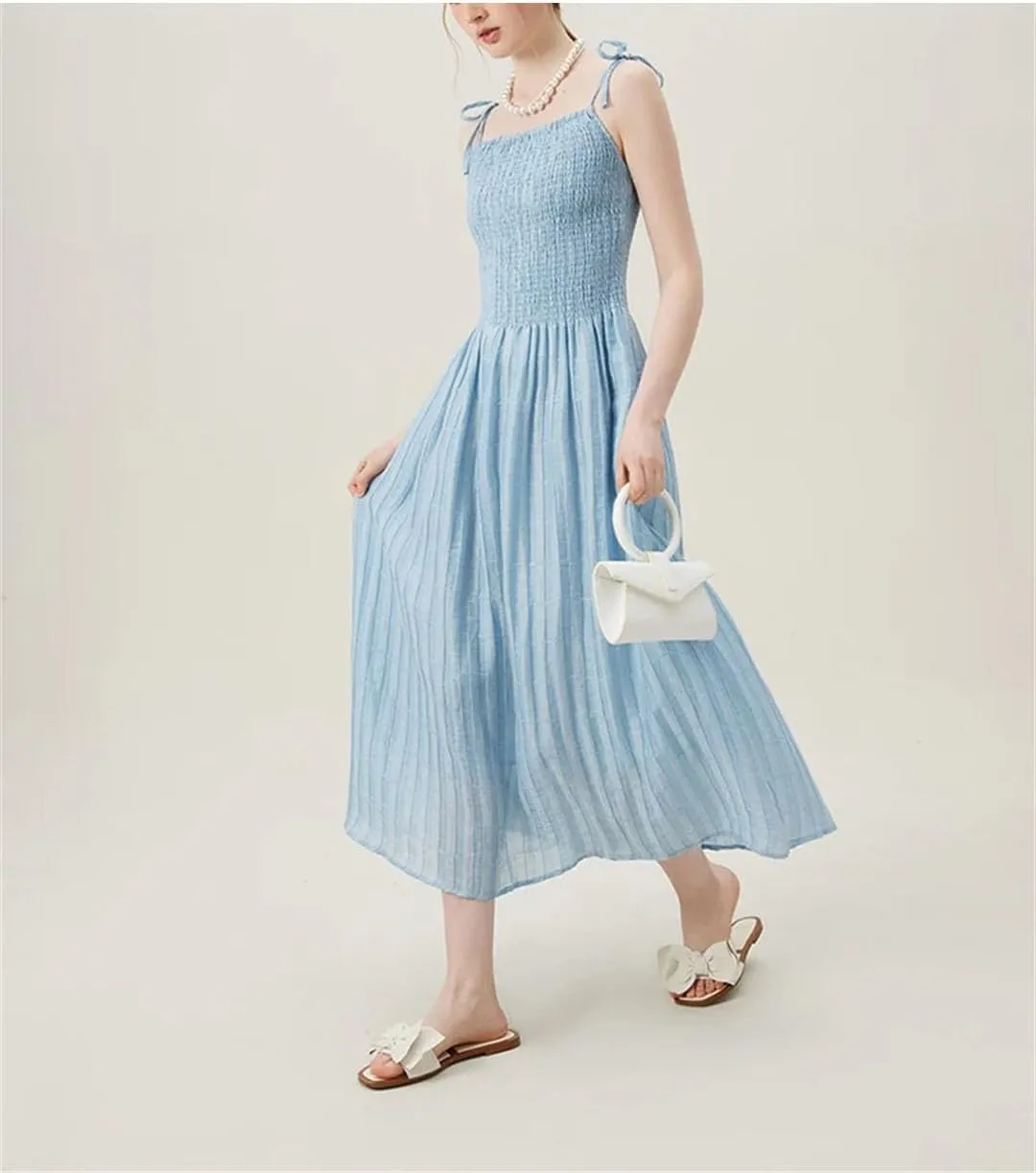 Women's French Long Suspender Casual Fashion Slim Dress