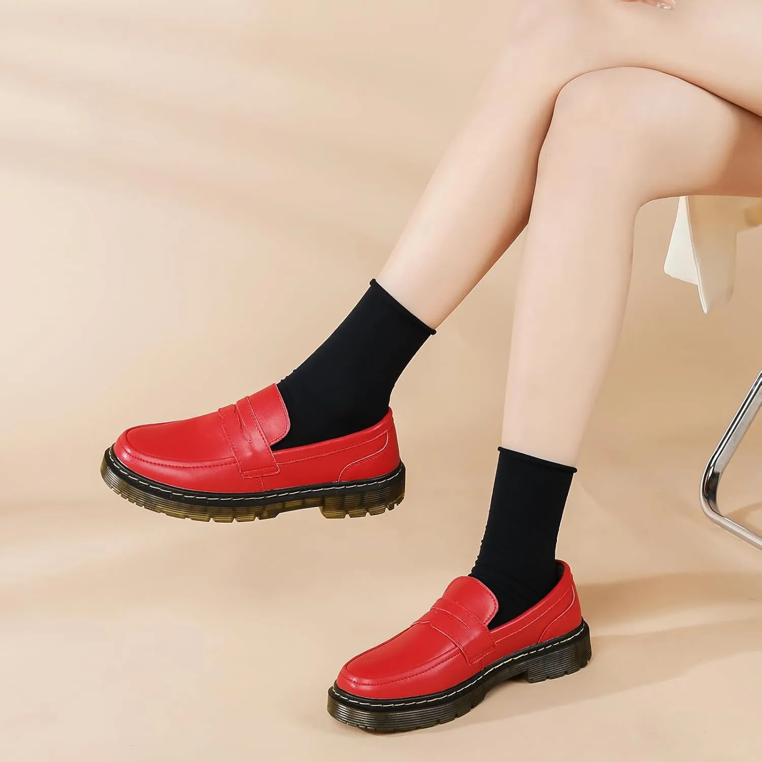 Women's Loafers Classic Penny Loafers for Women Fashion Driving Moccasins Women