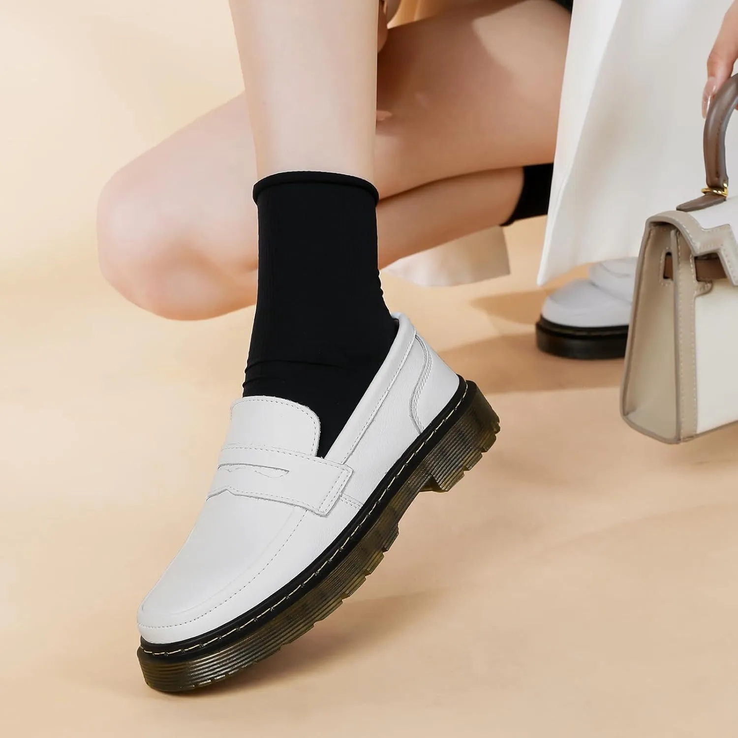 Women's Loafers Classic Penny Loafers for Women Fashion Driving Moccasins Women
