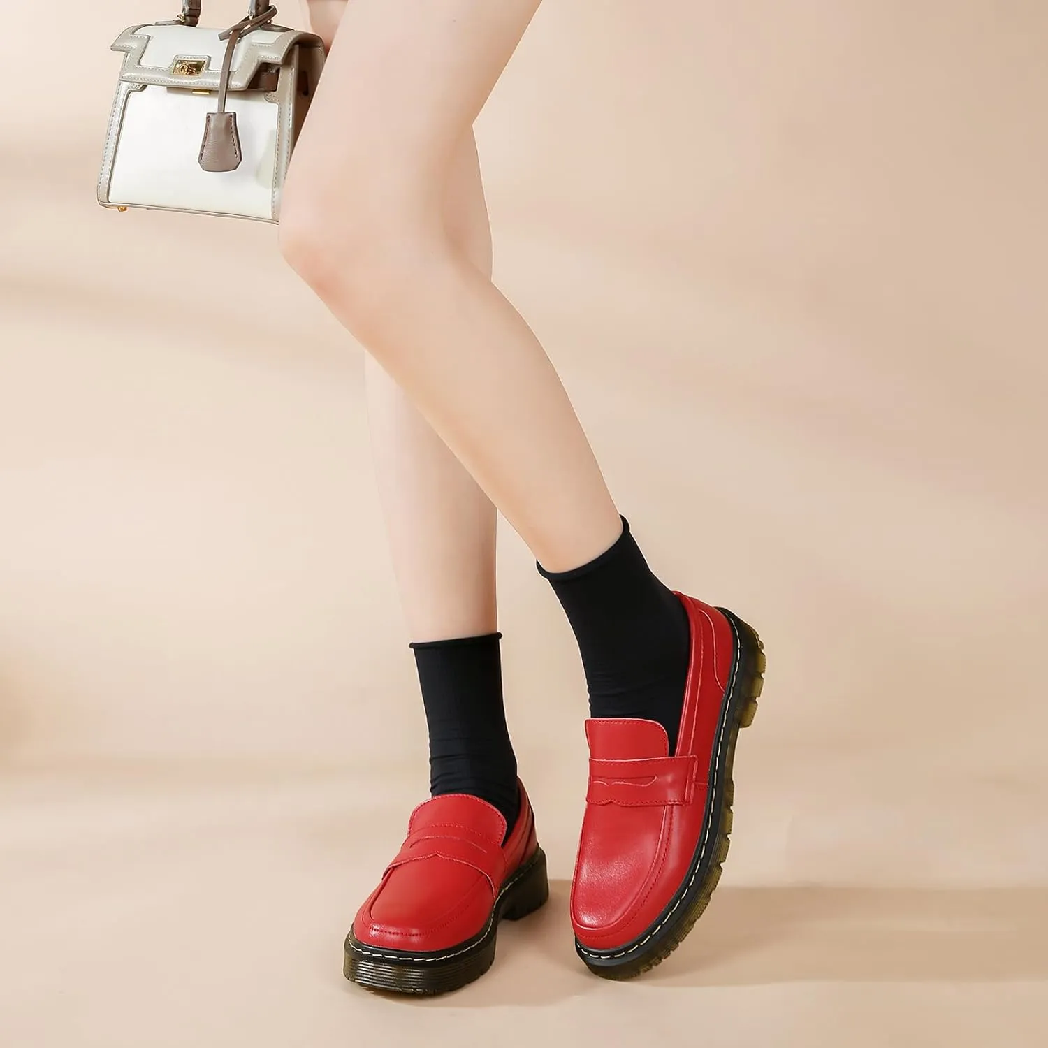 Women's Loafers Classic Penny Loafers for Women Fashion Driving Moccasins Women