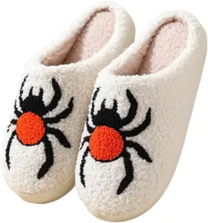 Womens Mens House Slippers Retro Comfy Warm Plush Slip on Fluffy Memory Foam Home Sippers for Winter Indoor Outdoor