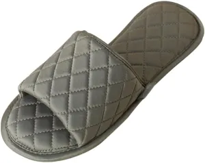 Women's Men's Quilted Slippers Soft Lightweight House Slippers Comfy Open Toe Non-slip Sole Breathable Diamond Pattern Design…, Red, FY2301