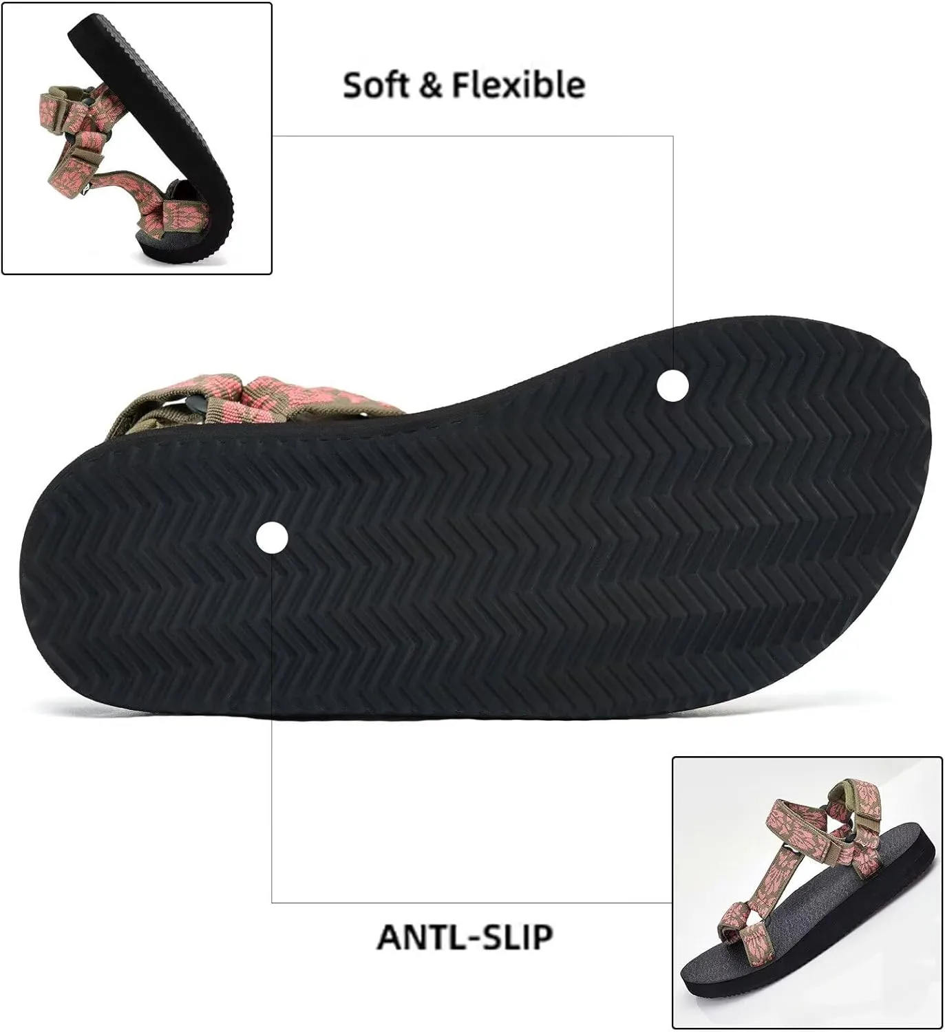 Women's Original Sport Sandals Hiking Sandals with Arch Support Yoga Mat Insole Light Weight Outdoor Water Shoes