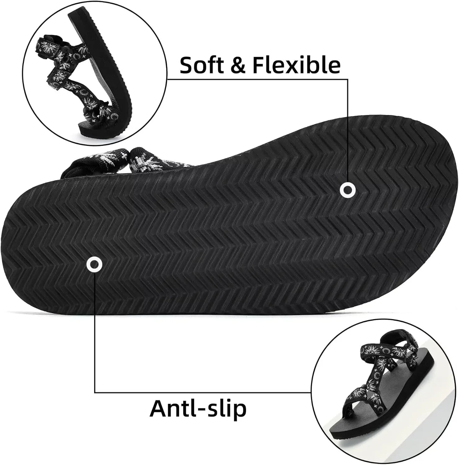 Women's Original Sport Sandals Hiking Sandals with Arch Support Yoga Mat Insole Light Weight Outdoor Water Shoes