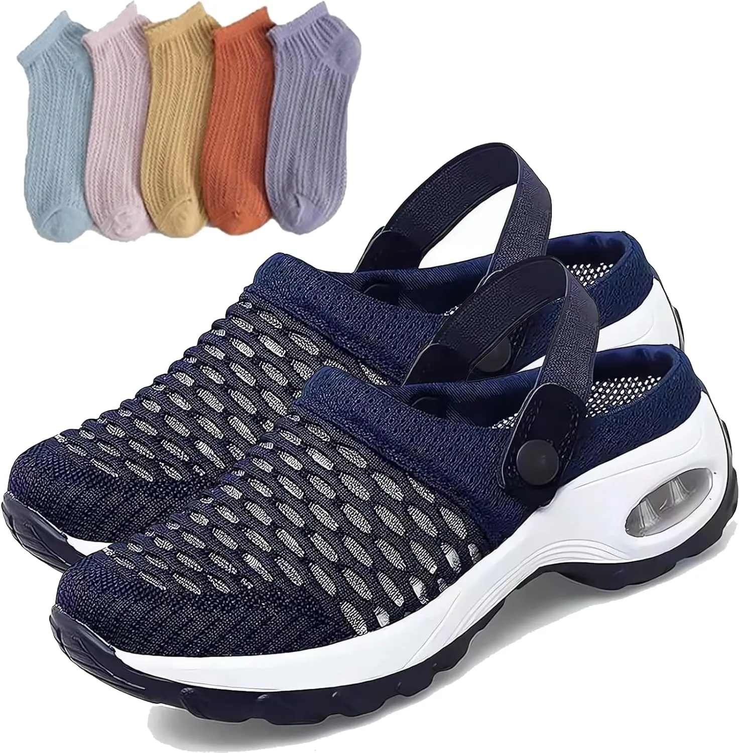 Women's Orthopedic Clogs with Air Cushion Support to Reduce Back and Knee Pressure, Air Cushion Orthopedic Slip on Arch Support Shoes Slip on Walking Sneaker