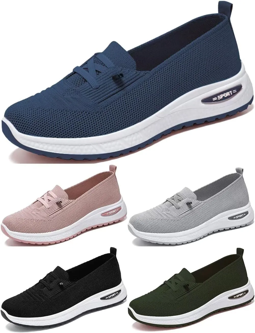 Women's Orthopedic Mesh Walking Shoes Athletic Sport Running Sneakers Slip-on Cozy Breathable
