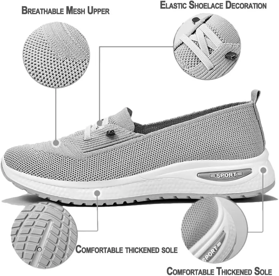 Women's Orthopedic Mesh Walking Shoes Athletic Sport Running Sneakers Slip-on Cozy Breathable