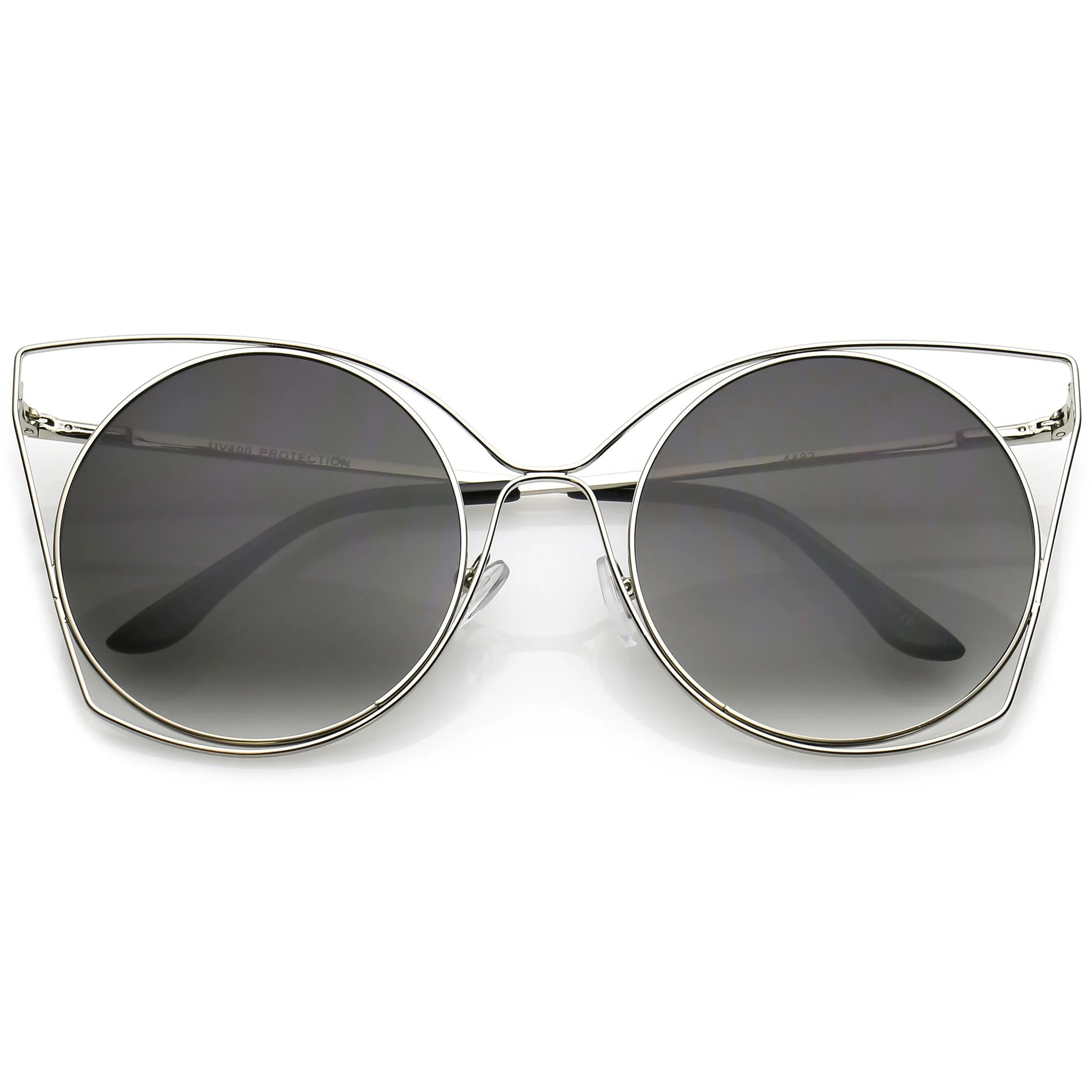 Women's Oversize Round Laser Cut Cat Eye Sunglasses C216