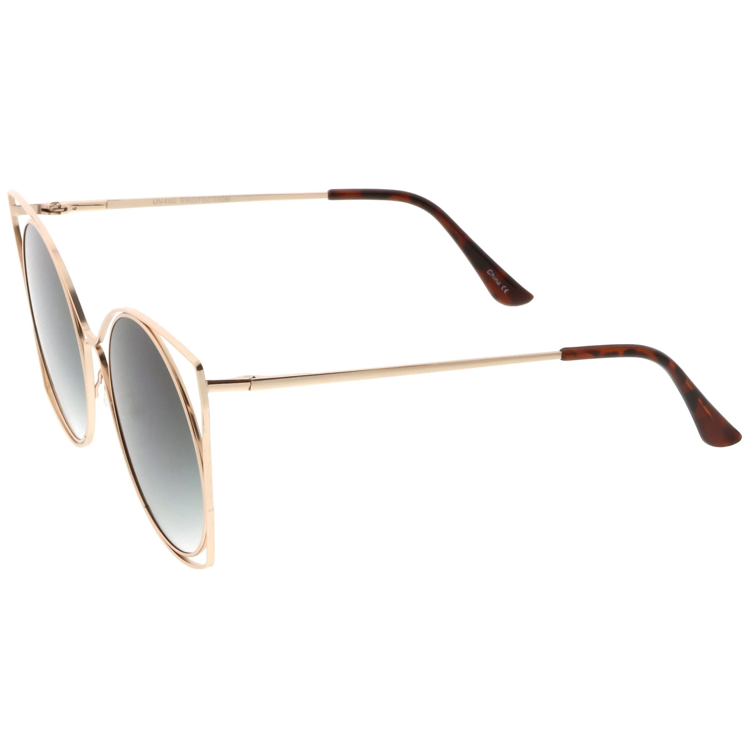 Women's Oversize Round Laser Cut Cat Eye Sunglasses C216