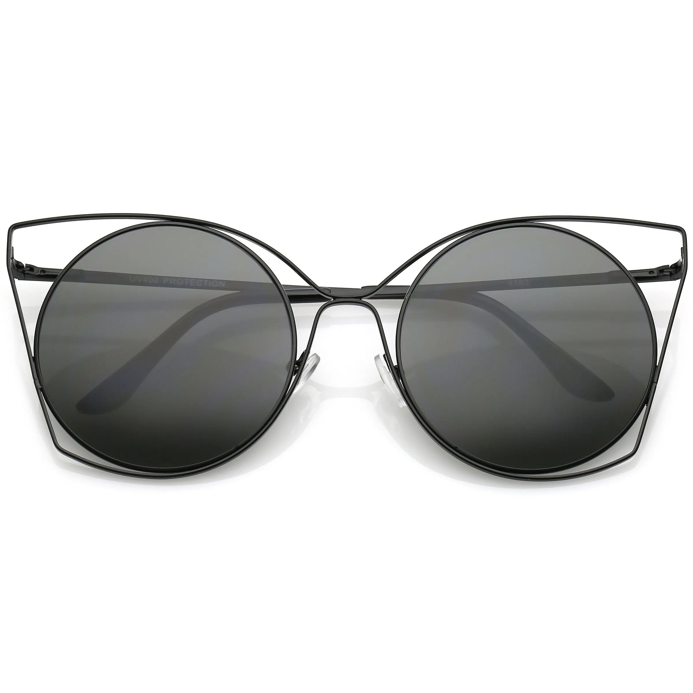 Women's Oversize Round Laser Cut Cat Eye Sunglasses C216