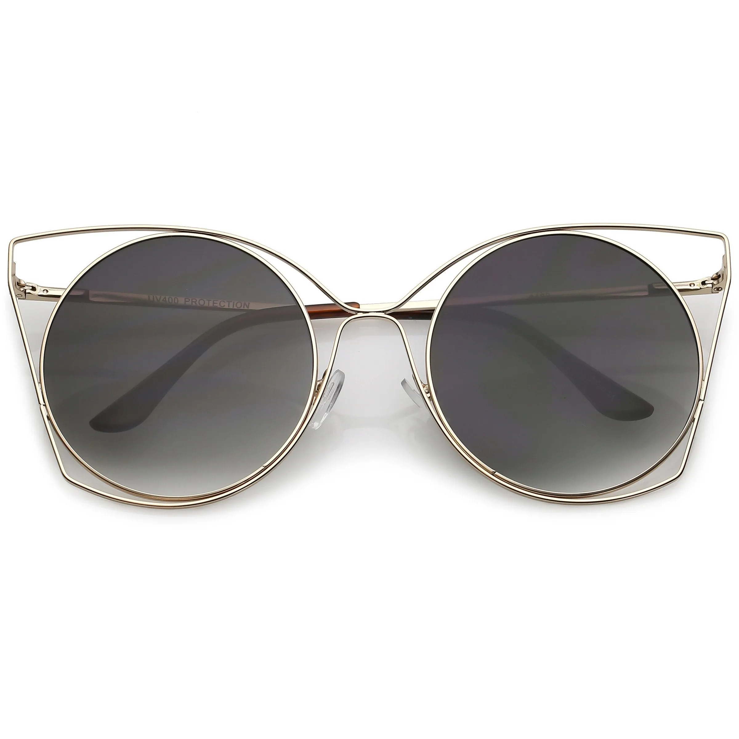 Women's Oversize Round Laser Cut Cat Eye Sunglasses C216