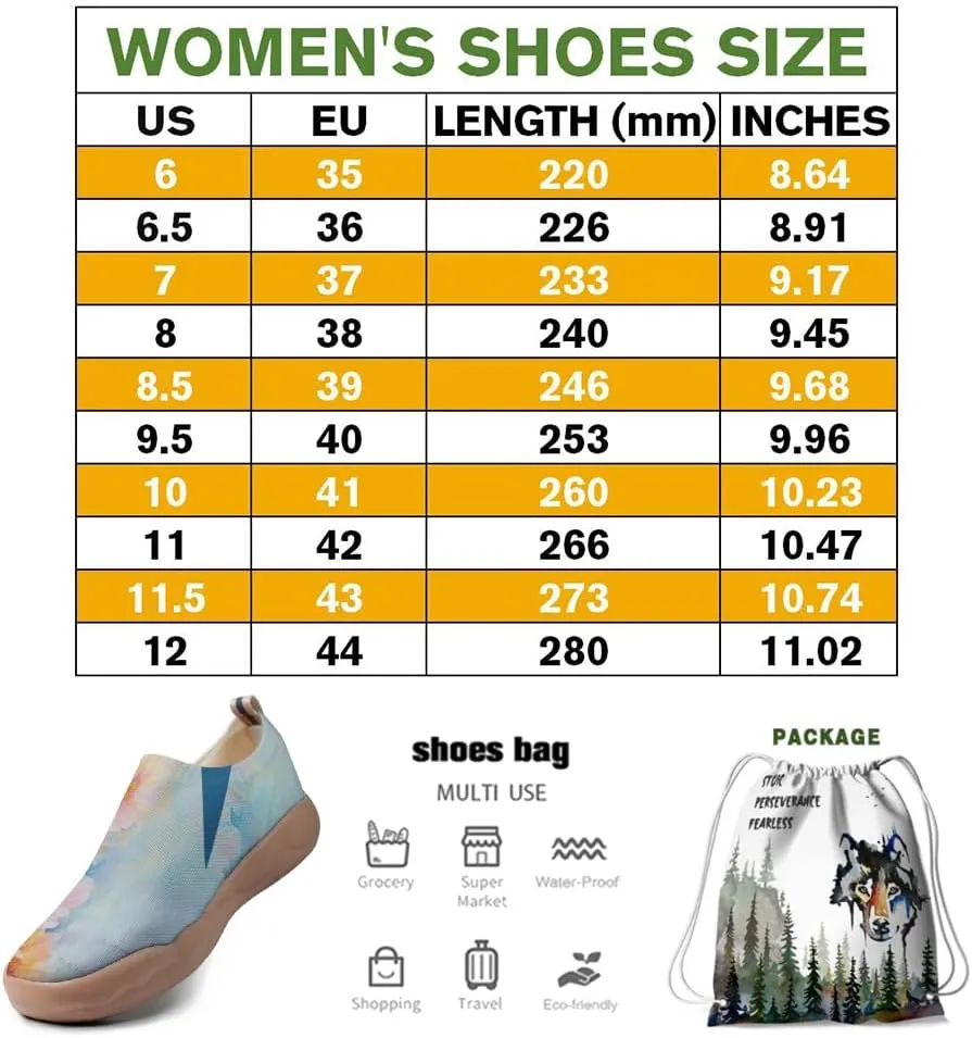 Women's Painting Slip On Travel Shoes Colorful Comfortable Lightweight Loafers Knitted Breathable Casual Walking Footwear