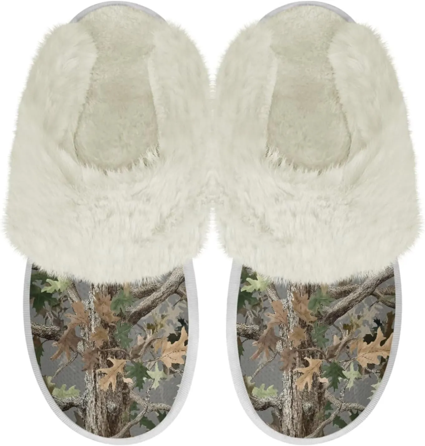 Women's Plush Fuzzy Slip on Indoor Outdoor Winter House Slippers Comfy Warm Fluffy Shoes Size 5-14
