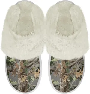 Women's Plush Fuzzy Slip on Indoor Outdoor Winter House Slippers Comfy Warm Fluffy Shoes Size 5-14