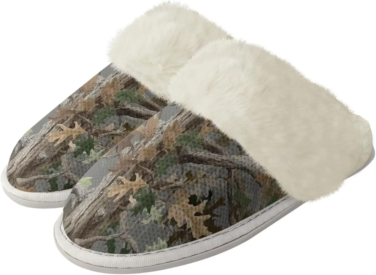 Women's Plush Fuzzy Slip on Indoor Outdoor Winter House Slippers Comfy Warm Fluffy Shoes Size 5-14
