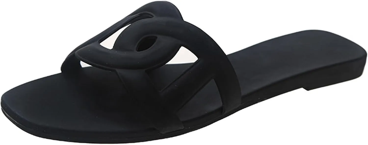 Women's Sandals Summer Slide Sandals Comfy Sandals Fashion Dressy Flat Sandals Slip On Casual Sandals