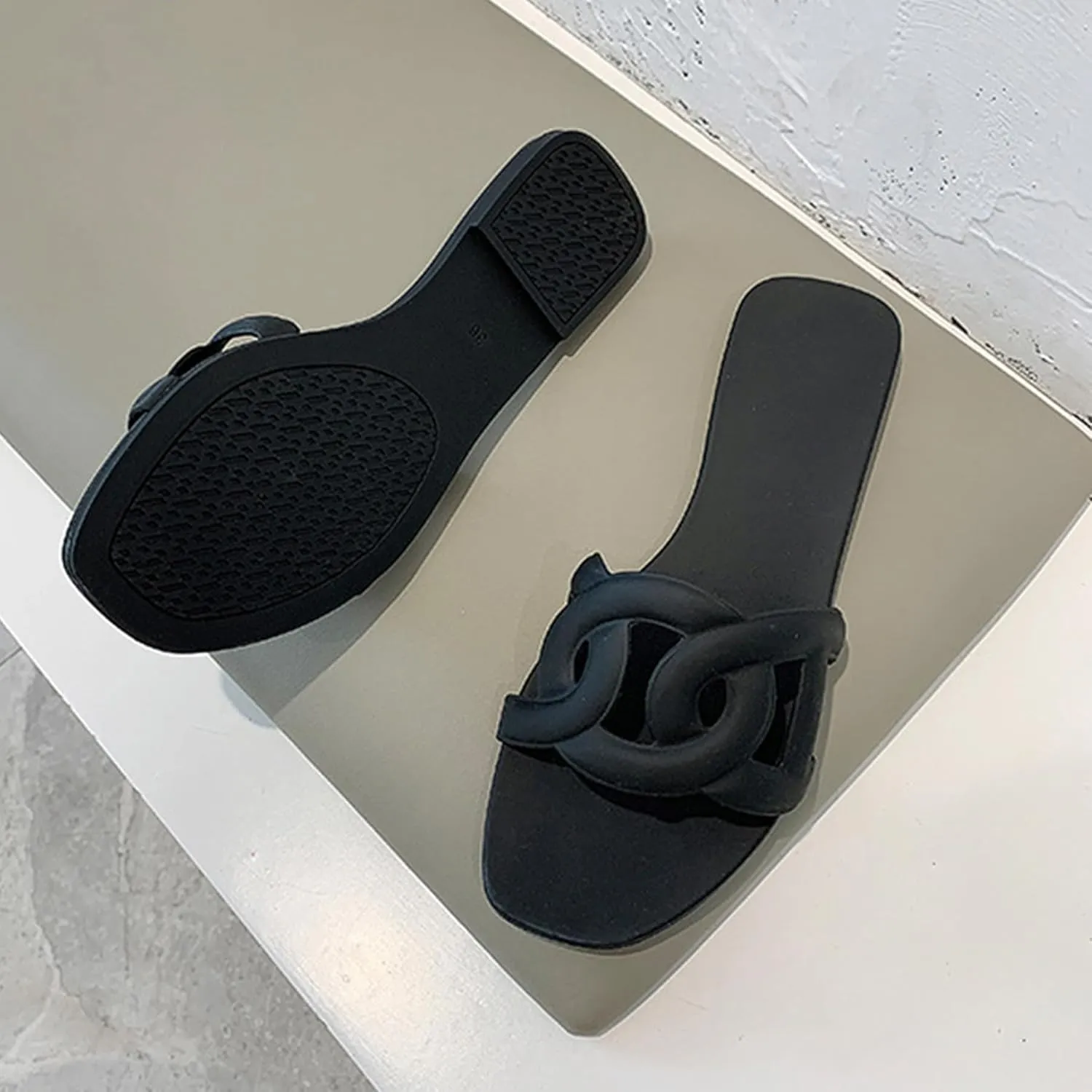 Women's Sandals Summer Slide Sandals Comfy Sandals Fashion Dressy Flat Sandals Slip On Casual Sandals