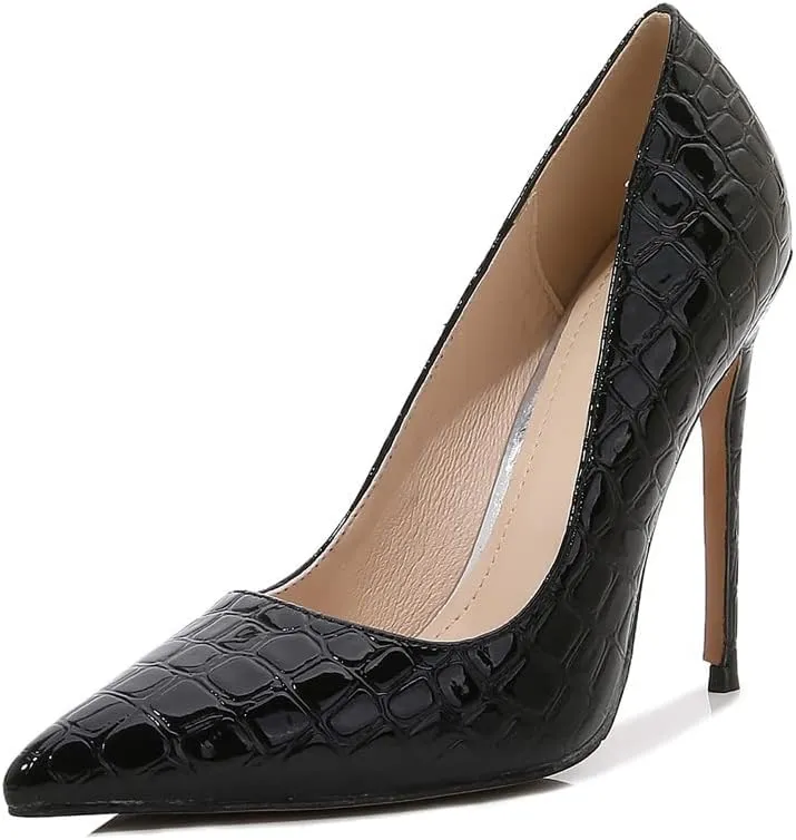 Women's Sexy Pattern High Heels Stiletto Bridesmaid Wedding Party Pointed Toe Elegant Slip on Dress Pumps Shoes