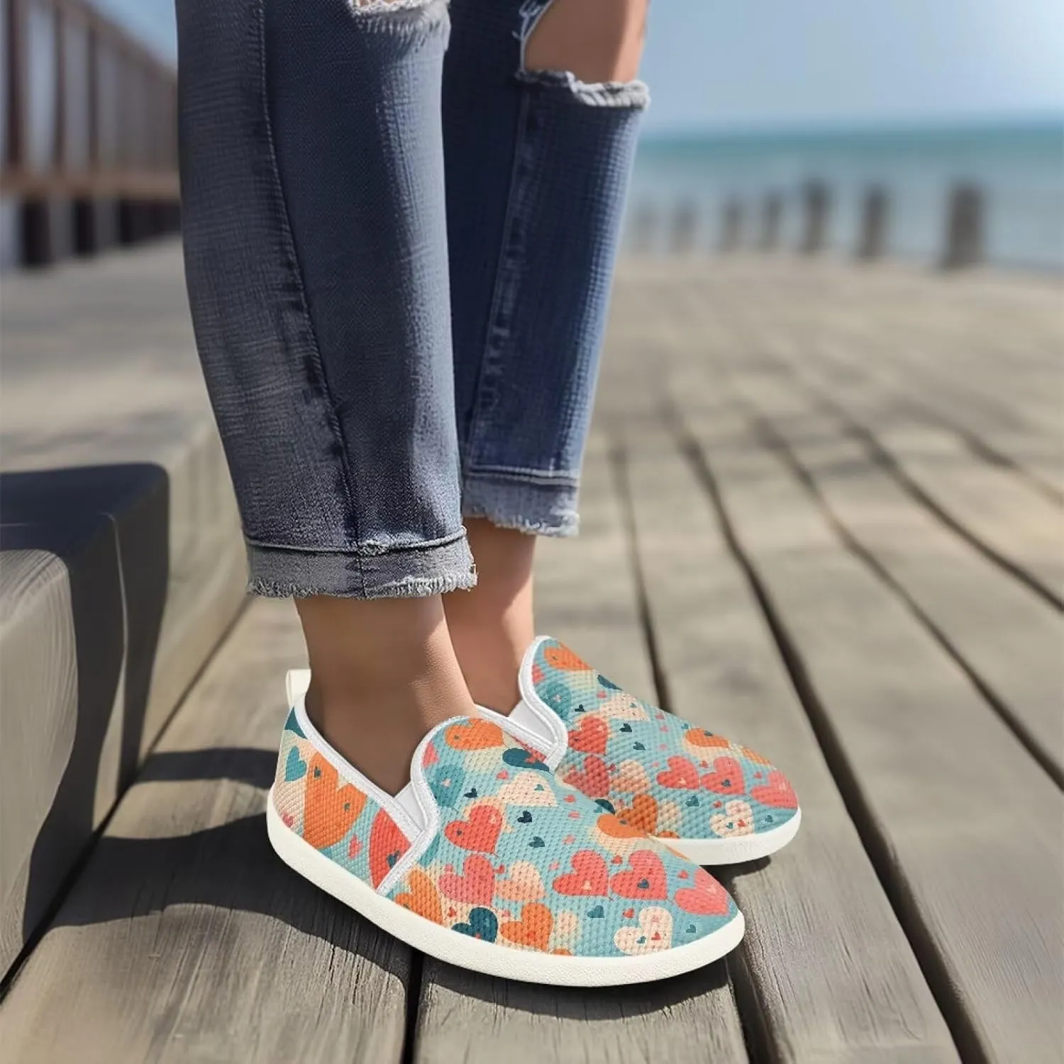 Women's Slip On Flat Fashion Comfortable Dressy Loafer Shoes Round Toe Lightweight Shoes for Office Work Daily Wear Gifts for Wife Mom Sister US Size 6-11