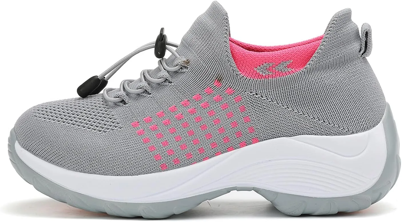 Women's Slip-On Sneakers Breathable Mesh Walking Shoes Comfortable Casual Athletic Sock Sneakers for Women Air
