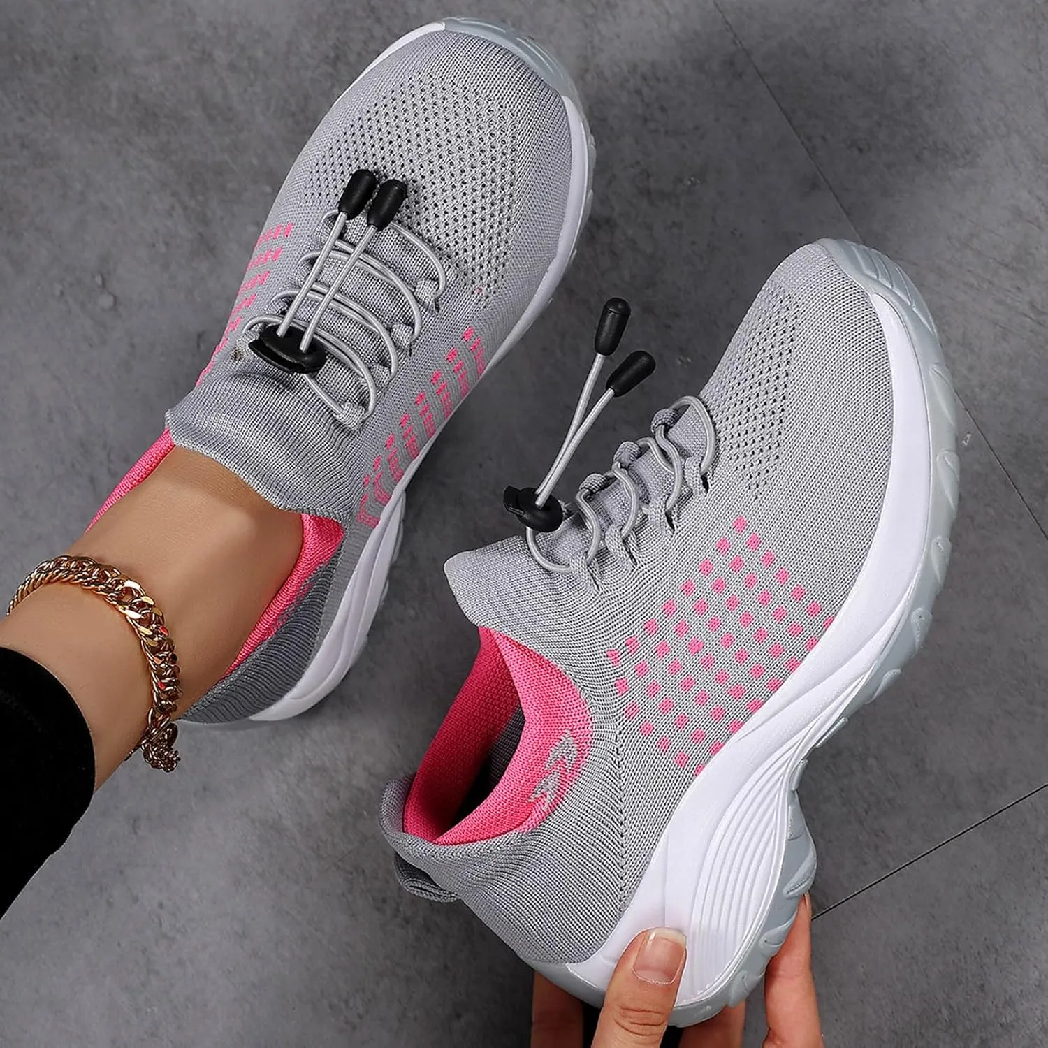 Women's Slip-On Sneakers Breathable Mesh Walking Shoes Comfortable Casual Athletic Sock Sneakers for Women Air