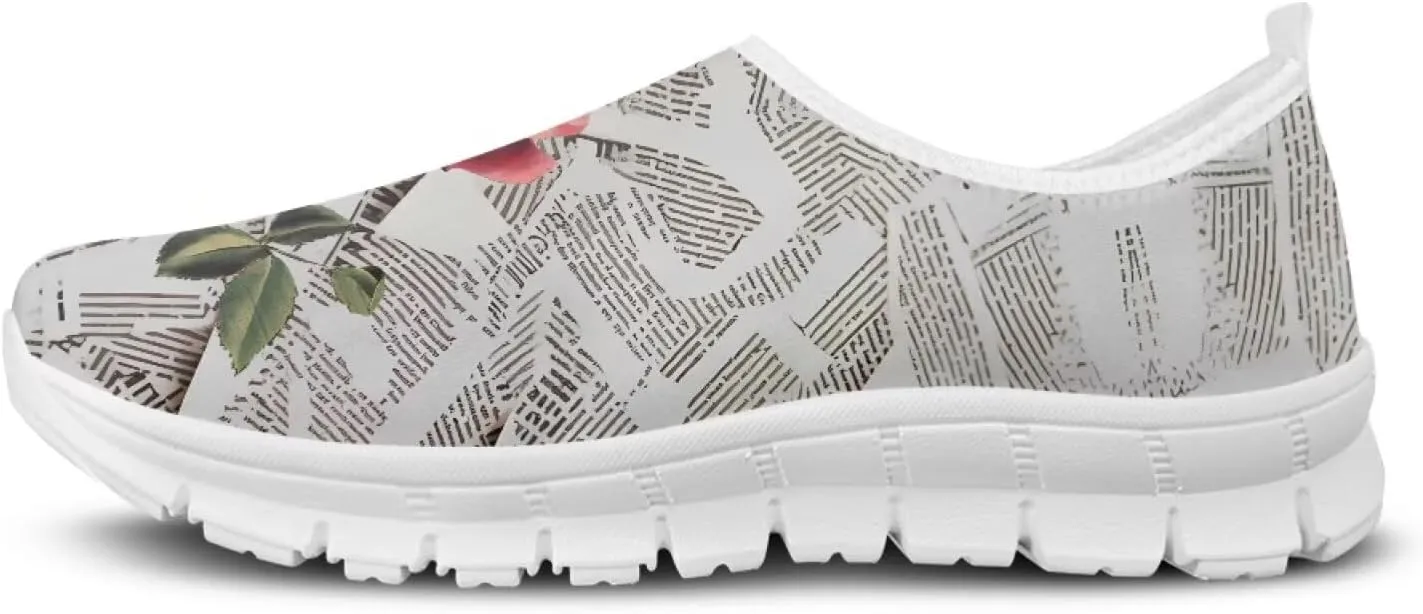 Women's Slip on Sneakers Casual Shoes Loafers Non Slip Breathable Comfortable Walking Sneakers Gifts for Women Girls White Sole Size 5.5-11.5